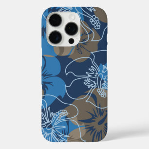 Iniki Point Hawaiian Hibiscus Floral Blue iPhone 16 Pro Case