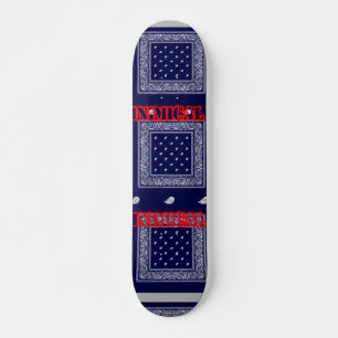 Inimical Blue Paisley  Skateboard