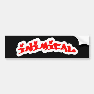 Inimical Classic Woods Graffiti Tag Logo (Black) Bumper Sticker