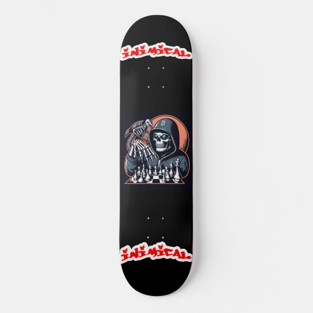 Inimical Detroit Chess Reaper Skateboard (Front)
