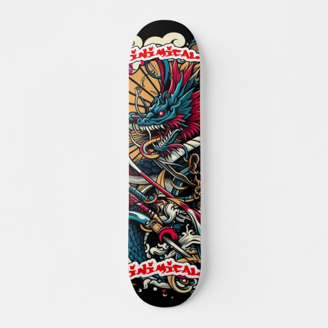 Inimical Japanese Abstract  Skateboard (Front)