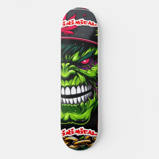 Inimical Mean Green  Skateboard (Front)