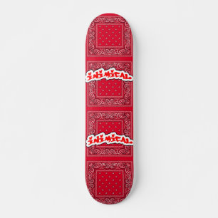 Inimical Red Paisley  Skateboard