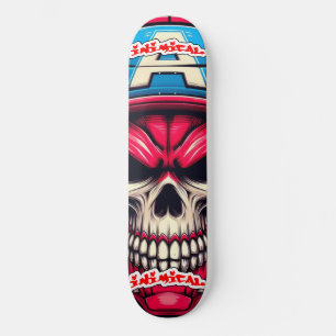 Inimical Red Skull  Skateboard
