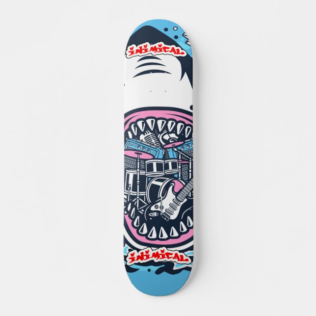 Inimical Rock and Roll Shark Skateboard (Front)