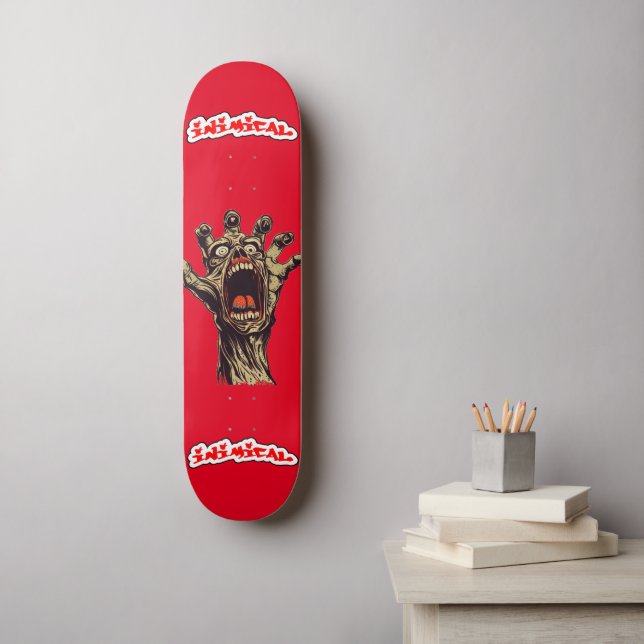 Inimical Screaming Hand Red Skateboard (Wall Art)