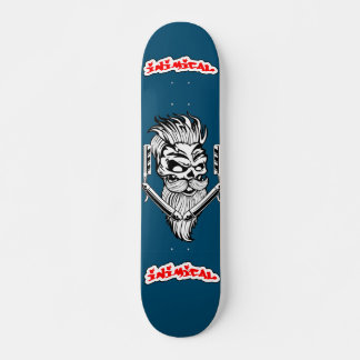 Inimical Skull Barber Skateboard Deck 