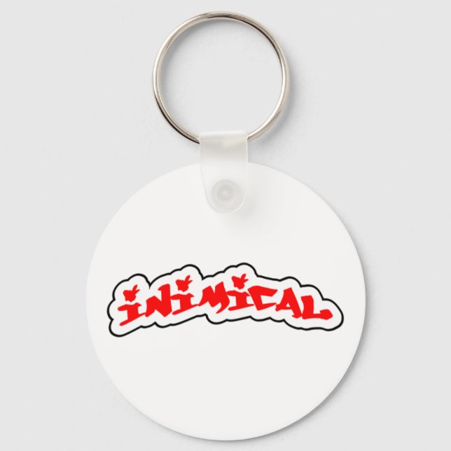 Inimical Woods Graffiti Tag Logo  Key Ring (Front)