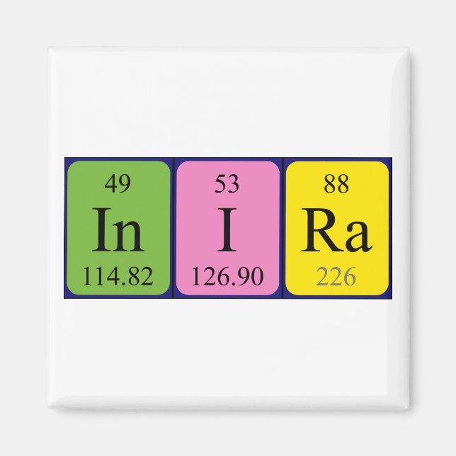 Inira periodic table name magnet (Front)
