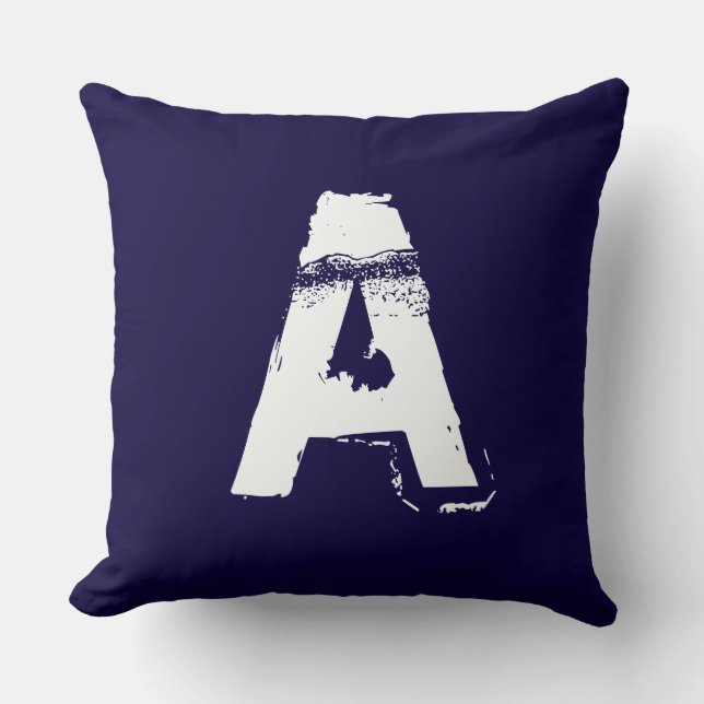 Initial A Custom Pillow (Front)