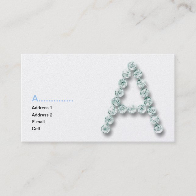 Initial A diamond Business Card (Front)