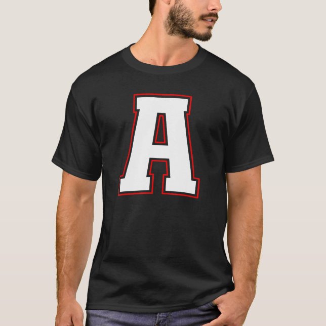 Initial A Monogram A Letter A Capital Alphabet T-Shirt (Front)