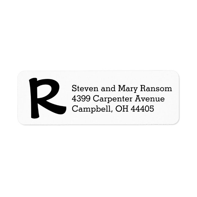 Initial and Full name return address stamp (Front)
