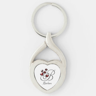 Initial and Hearts Key Ring