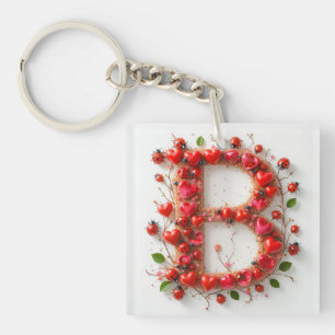 💕 Initial B Design For Custom Name Gifts 💕 Key Ring