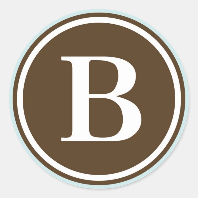Initial B monogram circle letter seal party favour (Front)