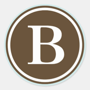 Initial B monogram circle letter seal party favour
