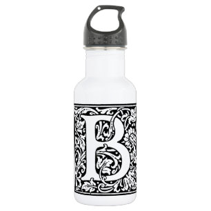 Initial B Monogram. Customised Name Floral Pattern 532 Ml Water Bottle