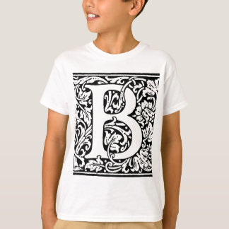 Initial B Monogram. Customised Name Floral Pattern T-Shirt