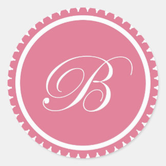 Initial B princess pink monogram seal party favour
