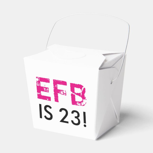 Initial Birthday Takeout Favour Box (Front Side)