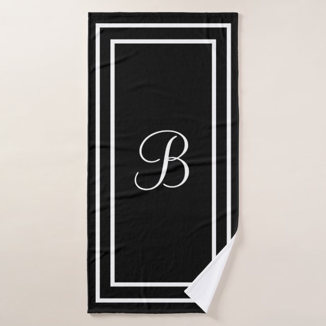 Initial black Towel set (Bath Towel)