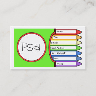 Initial Box of Crayons Business Card