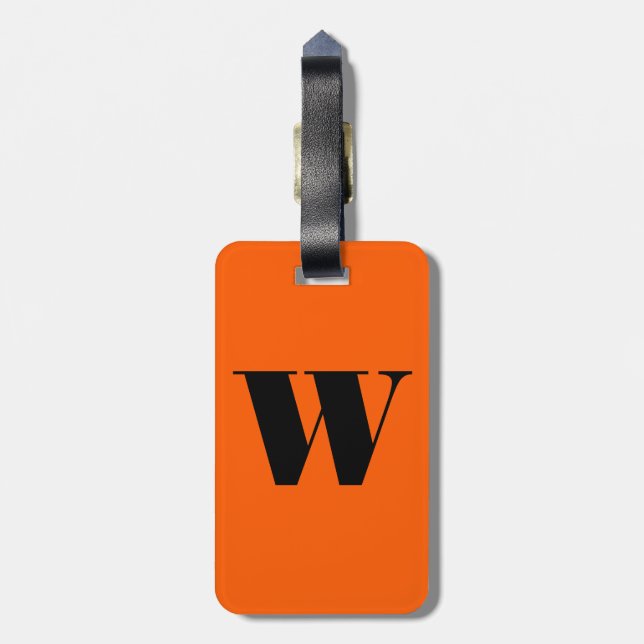Initial & Business Card Luggage Tag (Back Vertical)