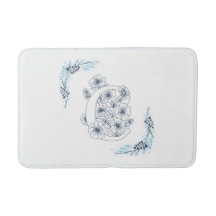 Initial "C" Blue Monogram Calm Floral
