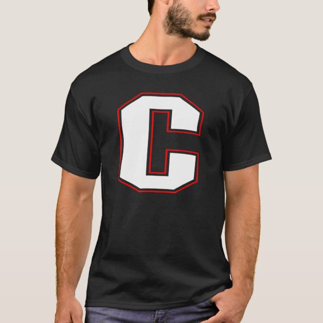 Initial C Monogram C Letter C Capital Alphabet T-Shirt (Front)