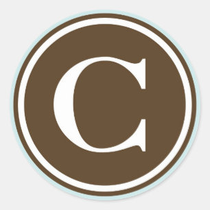 Initial C monogram circle letter seal party favour