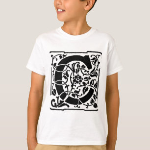 Initial C Monogram. Floral Name Customised Pattern T-Shirt