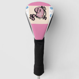 Initial calligraphic letter D Golf Head Cover
