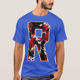 Initial Capital Letter R Camo Alphabet Gift Women  T-Shirt