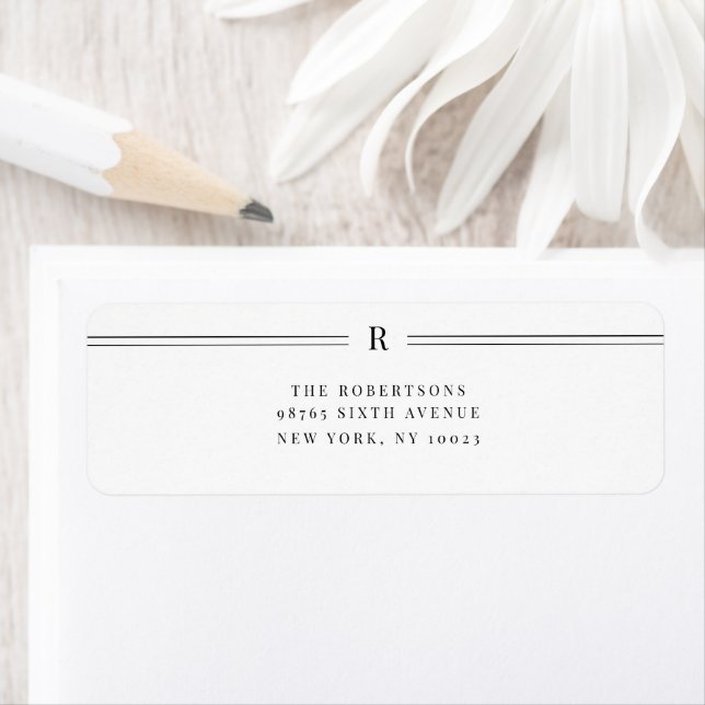 Initial Classic Wedding Return Address Label  (Insitu)