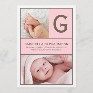 Initial Collage Pink Announcement
