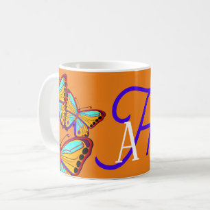 Initial Custom Butterfly Coffee Mug