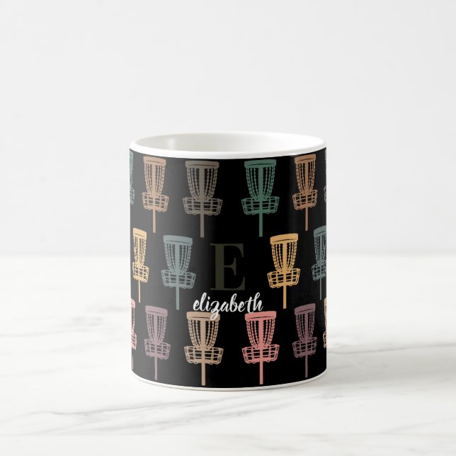 Initial Custom Disc Golf Gift Retro Sports Lover Coffee Mug (Center)