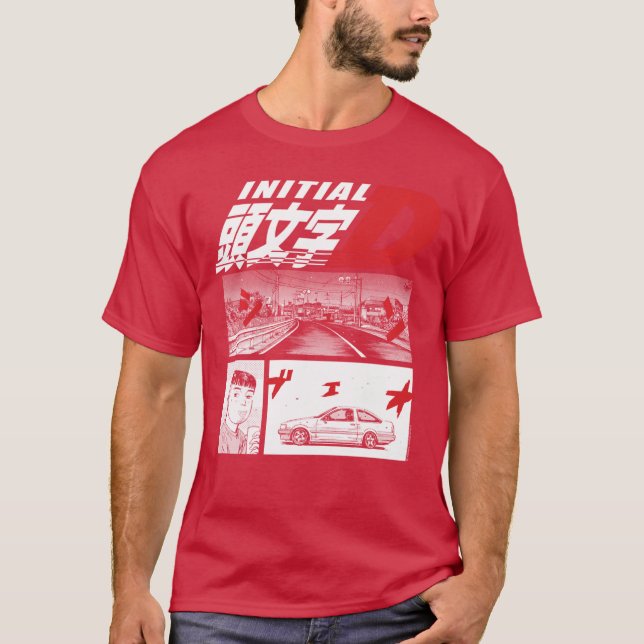Initial D Manga 3 Panel Manga funny T-Shirt (Front)