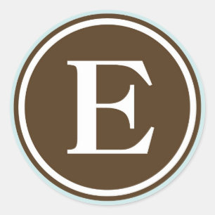Initial E monogram circle letter seal party favour