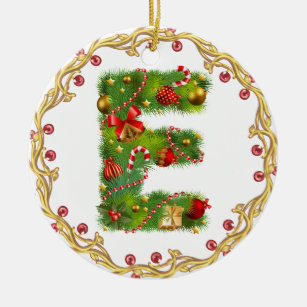 Letter E Christmas Tree Decorations Ornaments Zazzle Co Nz