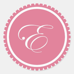 Initial E princess pink monogram seal party favour