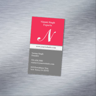 Initial Emblem Magnetic Business Card