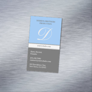 Initial Emblem Magnetic Business Card