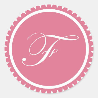 Initial F princess pink monogram seal party favour