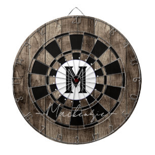 Initial Family Name Monogram Dart Board