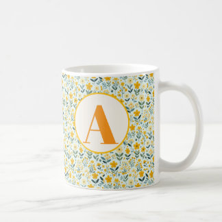  Initial Floral  Mugs