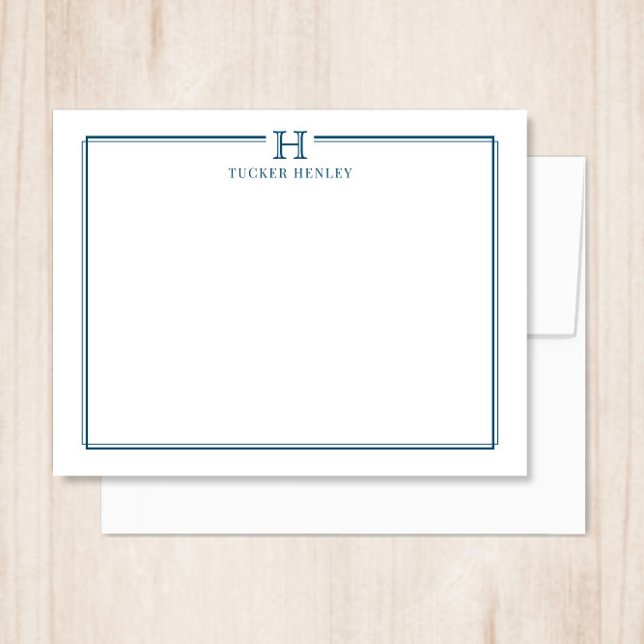Initial Gift for Men Office Stationery Navy Blue Card (Creator Uploaded)