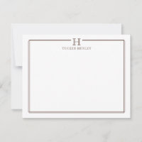 Initial Gift Men's Office Stationery Dark Brown