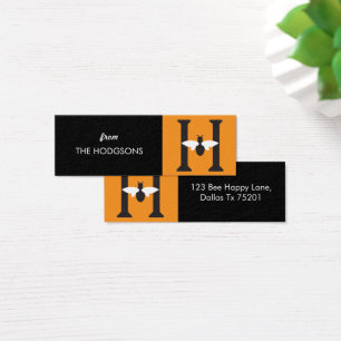 Initial H Bee Happy Skinny Custom Gift Tags